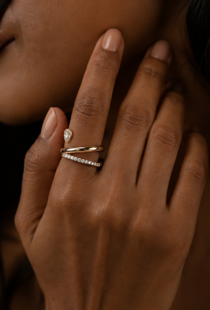 Diffused Diamond Ring